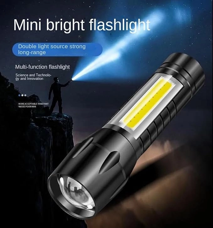 LED Flashlights, High Powered 10000 Lumens Super Bright Mini Pocket Flashlight, Rechargeable, Zoomable Waterproof Flash Lights for Emergency, Outdoor, Home, Camping, Hiking
