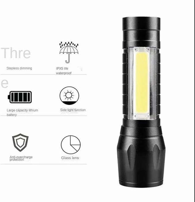LED Flashlights, High Powered 10000 Lumens Super Bright Mini Pocket Flashlight, Rechargeable, Zoomable Waterproof Flash Lights for Emergency, Outdoor, Home, Camping, Hiking