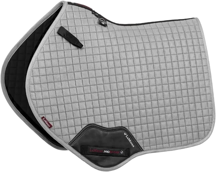 LeMieux Close Contact Suede Square Saddle Pad - English Saddle Pads for Horses - Equestrian Riding Equipment and Accessories (Grey - Large)