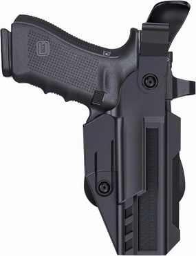 Level 3 Gun Holster for Glock 19/17/19X Gen 1-5, Glock 23/32 / Glock 45/44 Gen1-4, Adjustable Rentention OWB Paddle Pistol Holster with Auto Lock Thumb Release Button, Open Carry Holster, Right-handed
