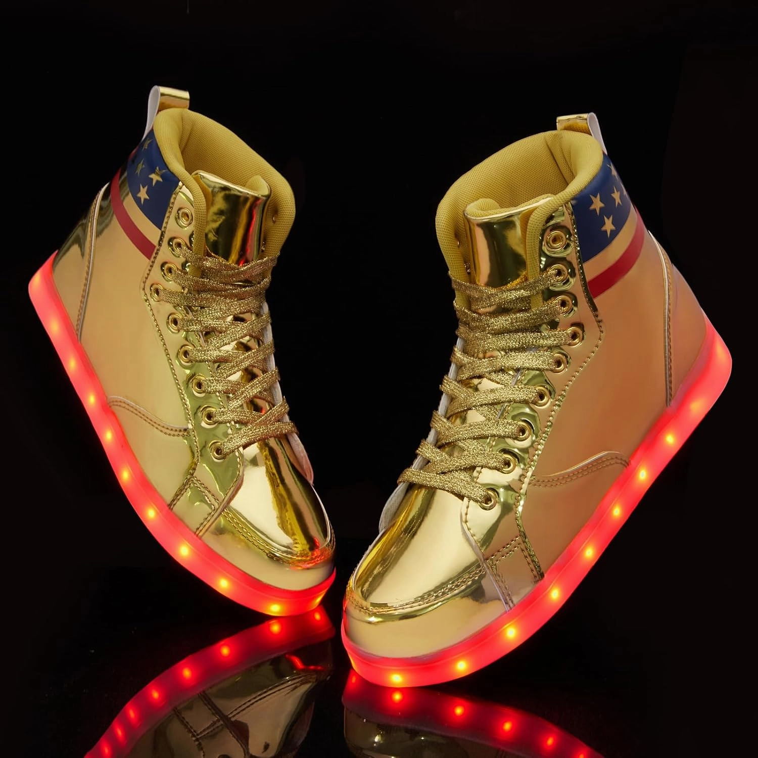 Light Up Shoes Women Men, USB Charging LED Glitter Chain Sneakers High Top Couple Dancing Shoes Halloween Glowing Flashing Luminous Trainers