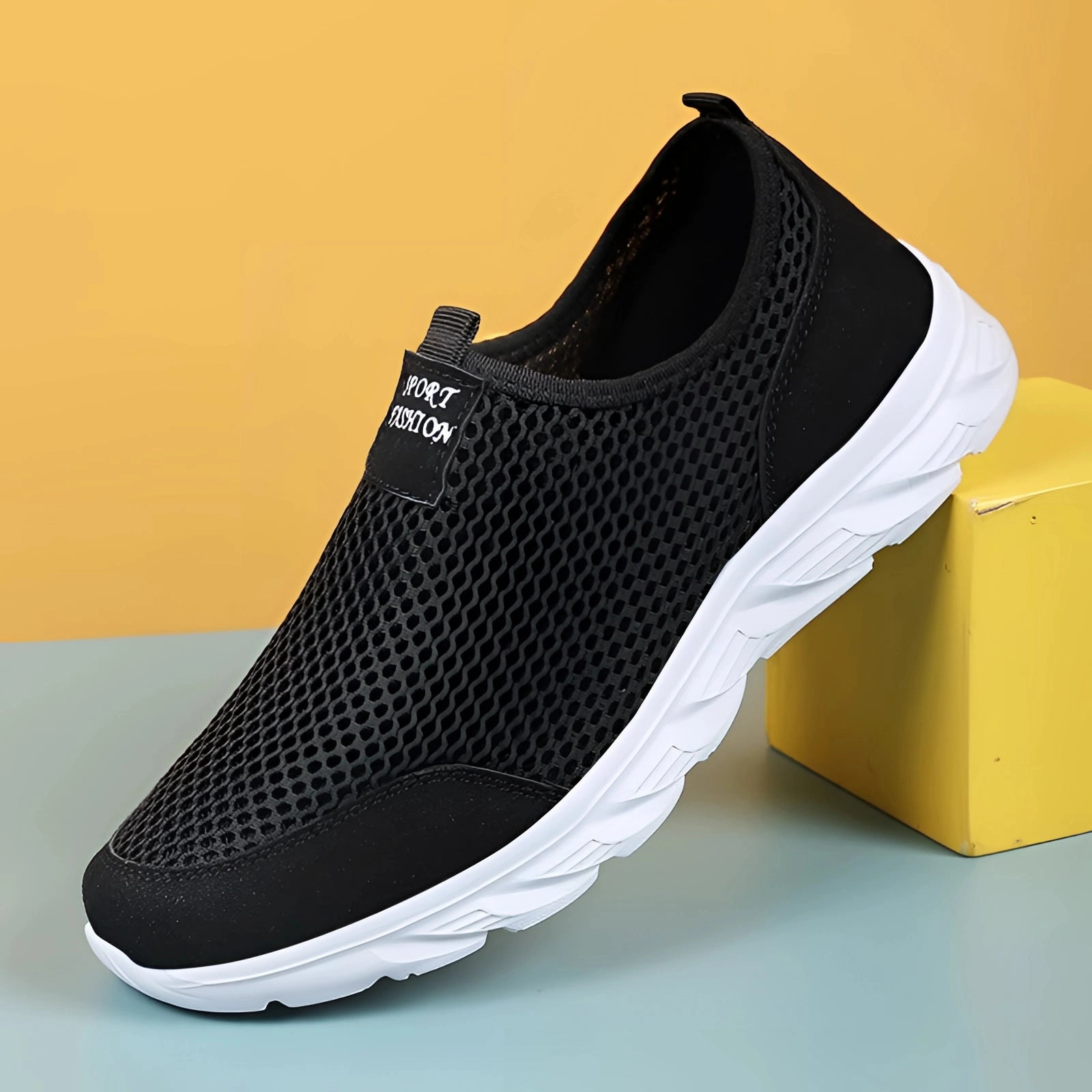 Lightweight Breathable Slip-On Walking Shoes - Grey Athletic Sneakers