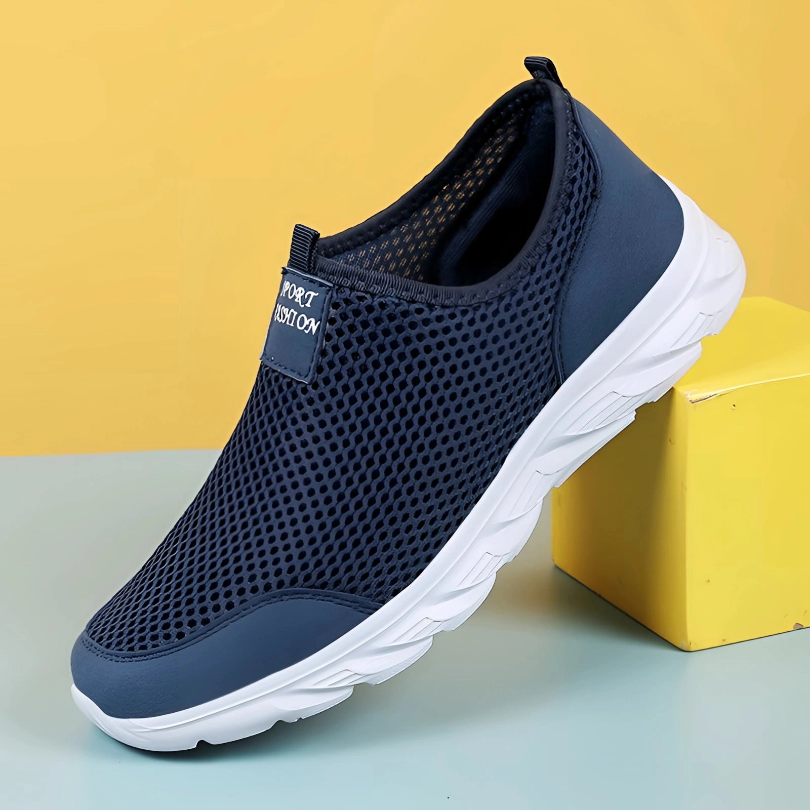 Lightweight Breathable Slip-On Walking Shoes - Grey Athletic Sneakers