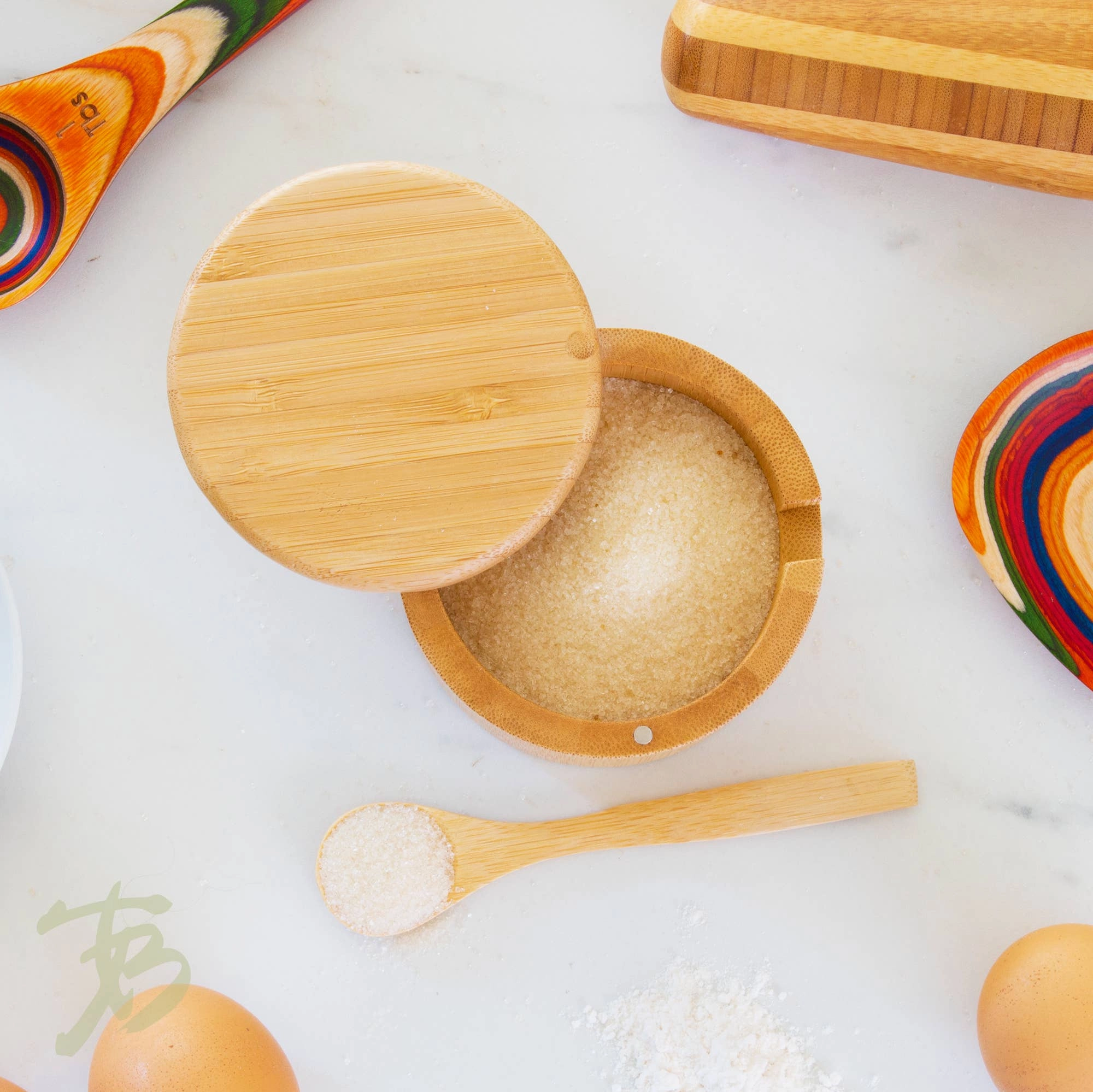 Little Dipper Bamboo Salt Box with Spoon