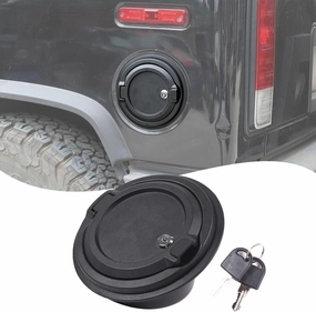 Locking Gas Tank Cap Cover Compatible with Hummer H2 2003-2009，Locking Gas Cap Cover, Fuel Tank Door with Lock，aluminum alloy Car Fuel Tank Gas Filler Cap Cover Accessories (Style A)