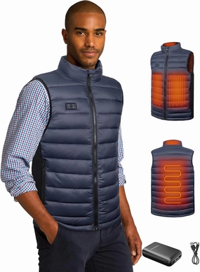Loowoko Heated Vest for Men with Battery Pack Included, Rechargeable Electric Heating Jacket Coat, Lightweight Warming Vests