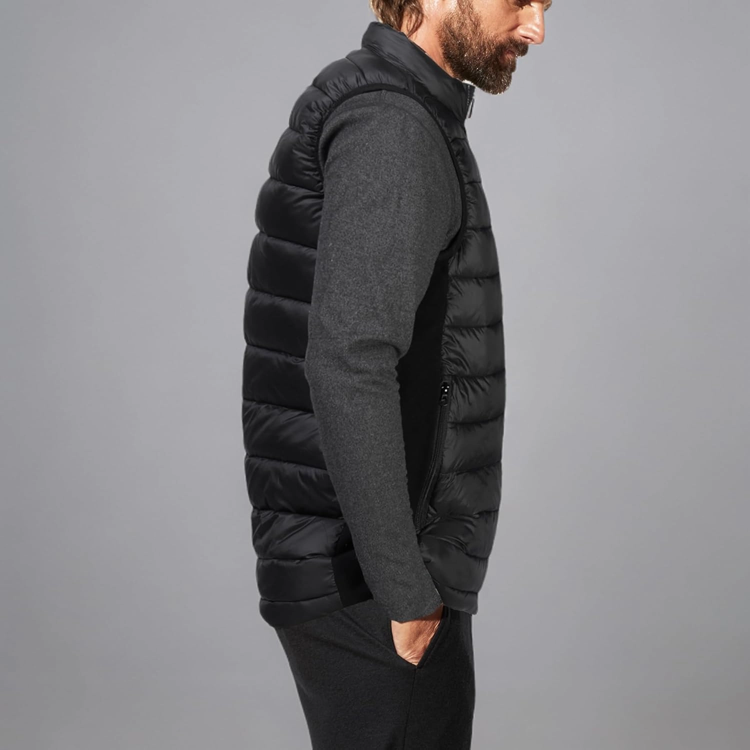 Loowoko Heated Vest for Men with Battery Pack Included, Rechargeable Electric Heating Jacket Coat, Lightweight Warming Vests