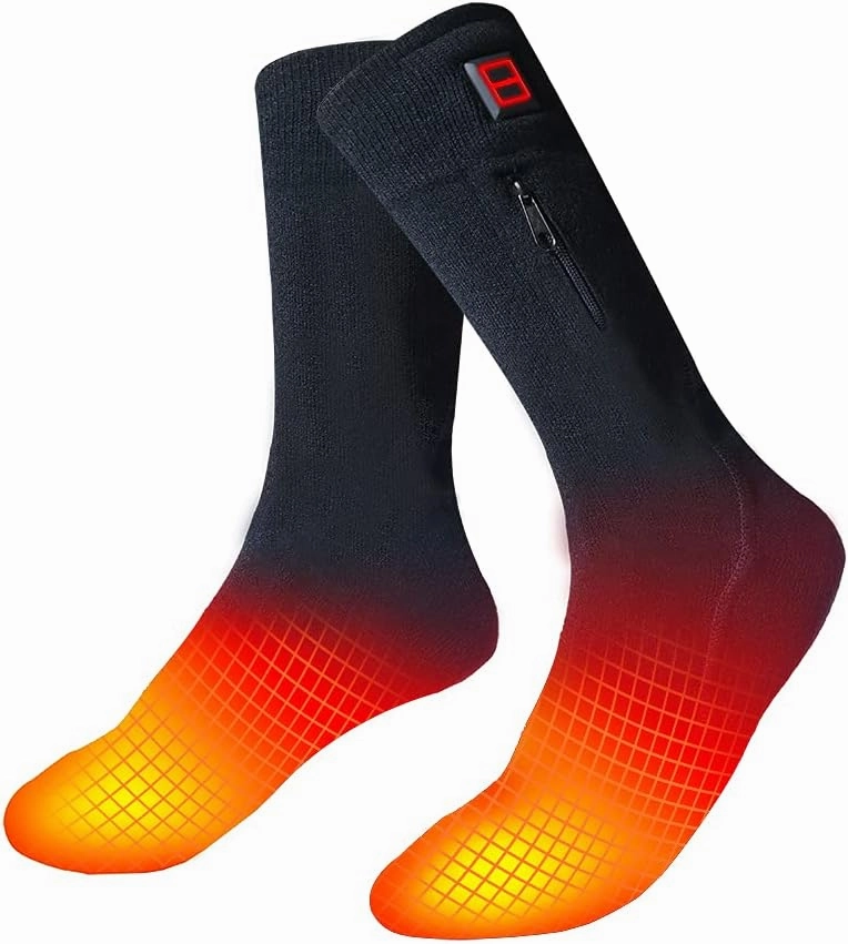 LPCRILLY Rechargeabel Electric Heated Socks ,3.7V Lower Safety Voltage Battery Powered Heating Hosiery For Men and Women, Riding Motorcycle and Bicycle Camping Hiking Fishing Skiing In Cold Winter Thermal socks foot warmer