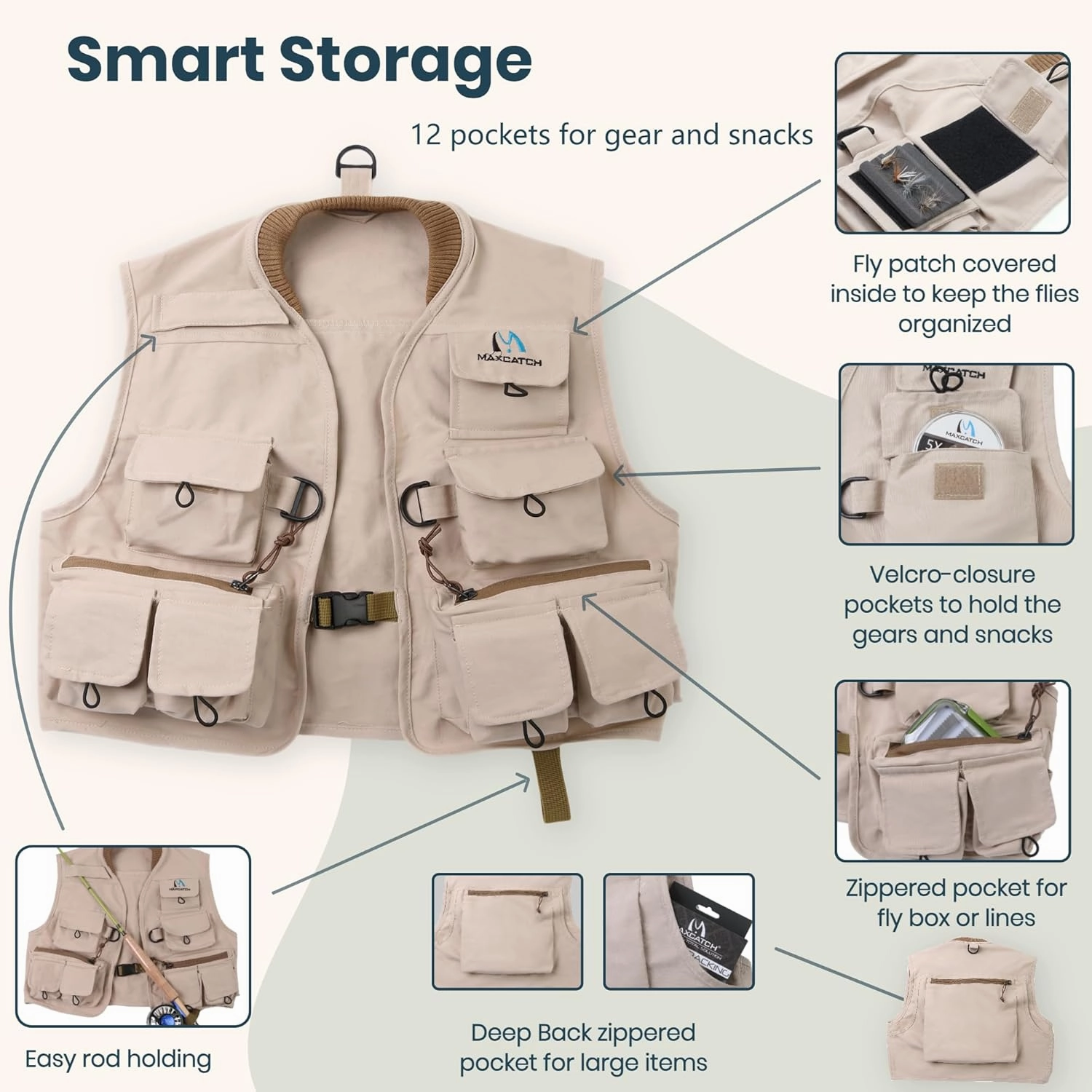 M MAXIMUMCATCH Maxcatch Kids Fly Fishing Vest Youth Vest Pack, 100% Cotton