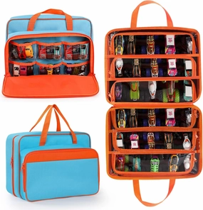 Madcat Toy Cars Carrying Bag Compatible with 1: 64 Scale Hotwheels Car,Monster Trucks. Holding 18 Mini Toy Cars & 30 Monster Trucks (blue)