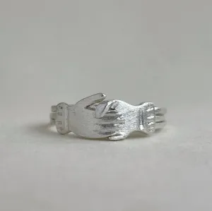 Made to order - LOVER Fede Gimmel ring - Sterling Silver, Yellow Gold, White Gold - stacking ring