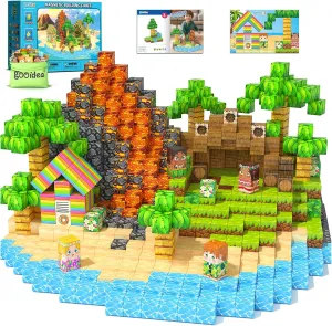 Magnetic Blocks 120PCS Build Mine Magnet World Hawaii Tribe Set, 1" Building Blocks Kids Toys for Boys Girls Age 3-5 4-8 5-7 8-12, Construction Craft Educational Toys Birthday Gifts for Kids