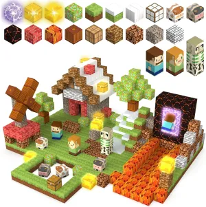 Magnetic Blocks Building Toys Set, Light Up Magnet Cubes for Boys Girls Ages 3 , Magnetic Building Blocks Kit STEM Sensory Educational Construction Toys