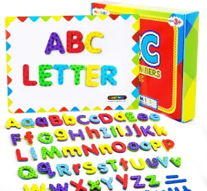 Magnetic Letters and Numbers, Fun Alphabet Kit for Kids, ABC Educational Toys, Refrigerator Magnets with Dry Erase Magnetic Board Preschool Toy - 112PCS