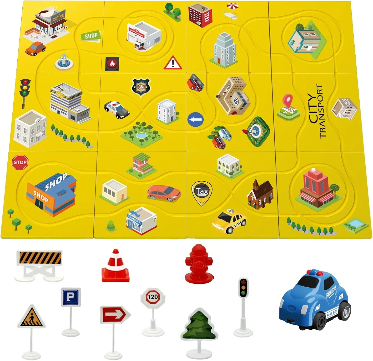 Magnetic Puzzle Race Track Car Toys for Kids Ages 3-5, Toddlers Floor Puzzles Tracks Cars Set, STEM Educational Toy, Birthday for Boys & Girls 3  Years Old