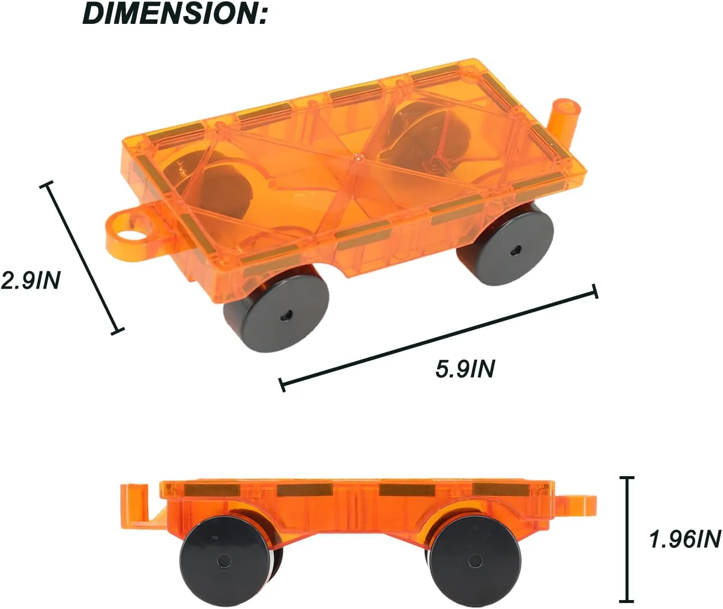 Magnetic Tiles Car Building Kit for Toddlers, 4 PCS Magnet Construction Trucks, STEM Toys for 3-8 Year Old Boys Girls, Educational Vehicle Engineering Set