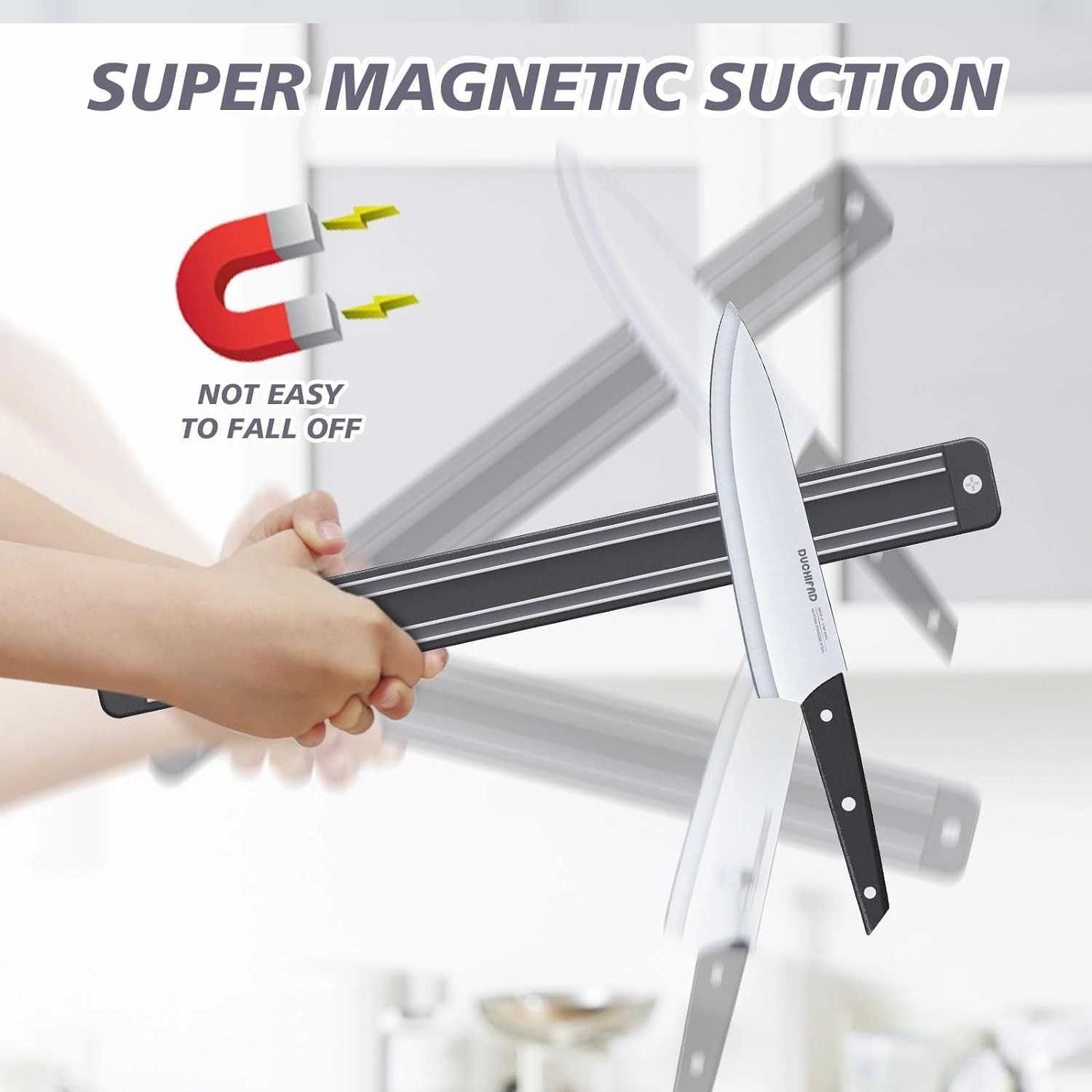 Magnetic Knife Set with Holder: 6-Piece Multipurpose Set