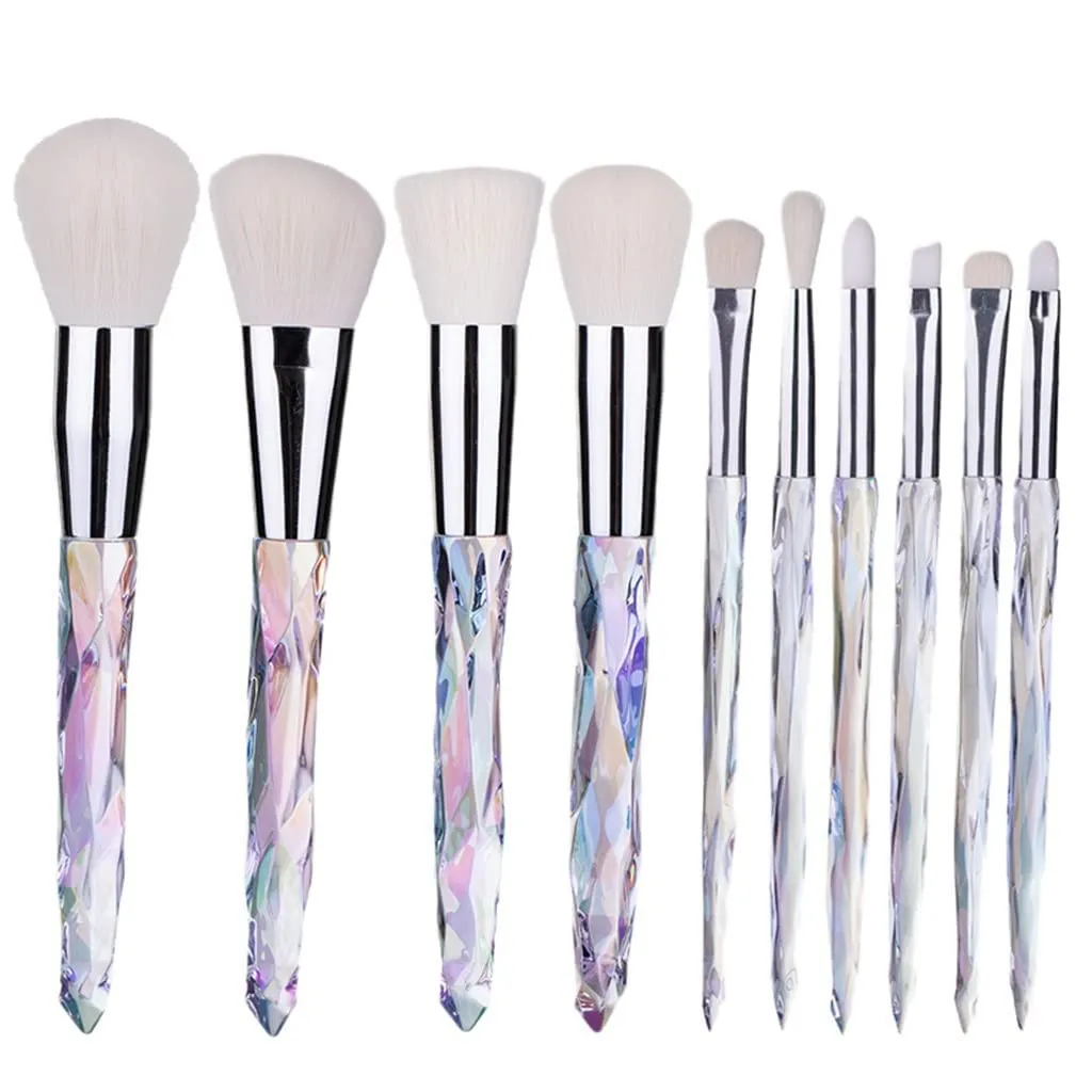 Makeup brush 10 Pieces Professional Makeup Brush Set Cosmetics Blush Foundation Brush Eye Shadow Lip Brow Makeup Brush Set(Color:C) (Multicolor,one size)