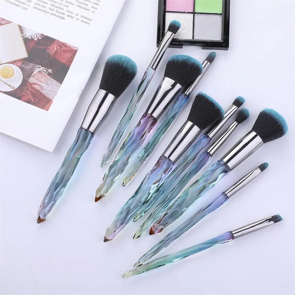 Makeup brush 10 Pieces Professional Makeup Brush Set Cosmetics Blush Foundation Brush Eye Shadow Lip Brow Makeup Brush Set(Color:C) (Multicolor,one size)