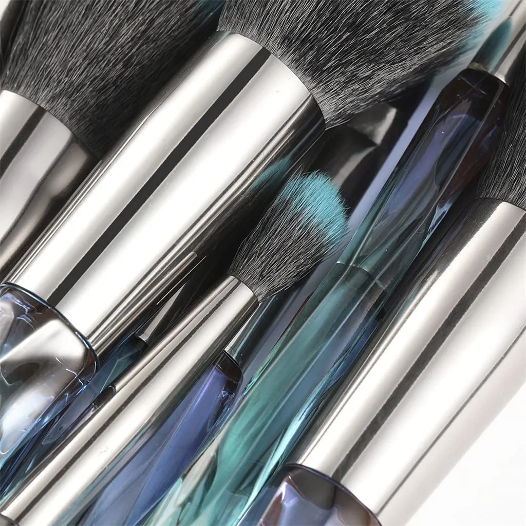 Makeup brush 10 Pieces Professional Makeup Brush Set Cosmetics Blush Foundation Brush Eye Shadow Lip Brow Makeup Brush Set(Color:C) (Multicolor,one size)