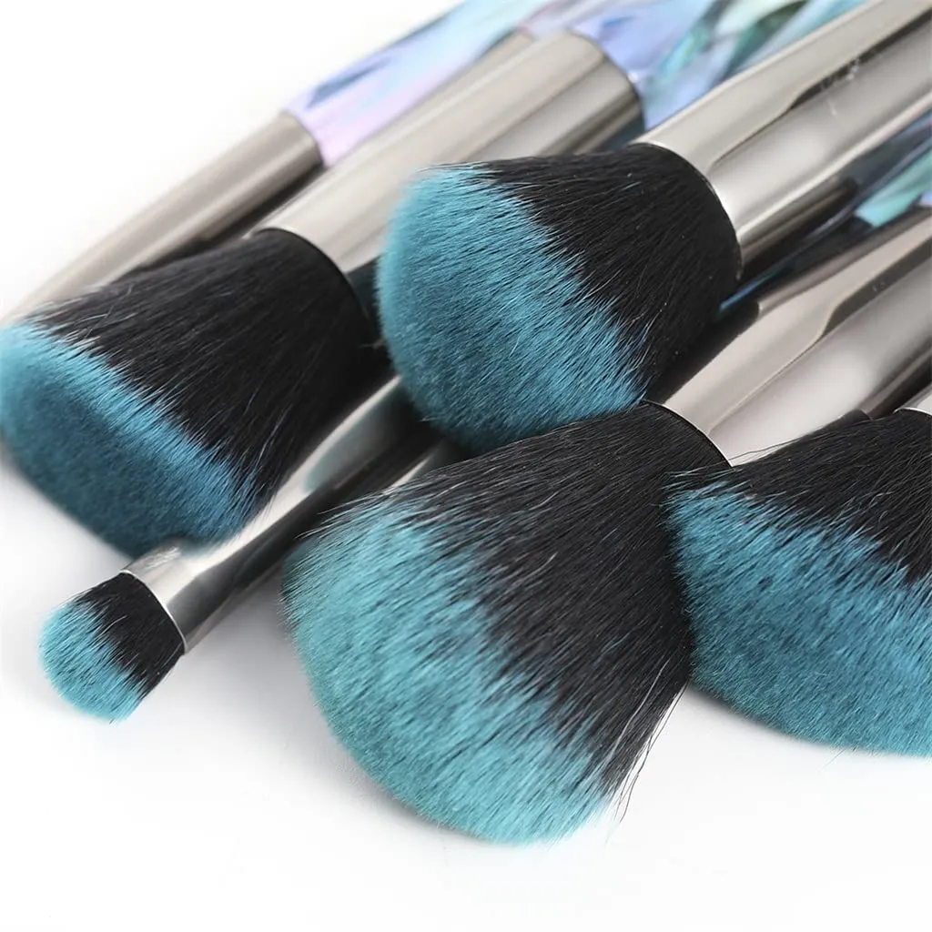 Makeup brush 10 Pieces Professional Makeup Brush Set Cosmetics Blush Foundation Brush Eye Shadow Lip Brow Makeup Brush Set(Color:C) (Multicolor,one size)