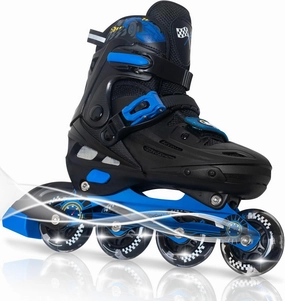 MammyGol Inline Skates for Boys and Girls Youth, 4 Size Adjustable Roller Skates with PU Flashing Wheels, Aggressive Inline Skates High Performance for Kids Age 6-12