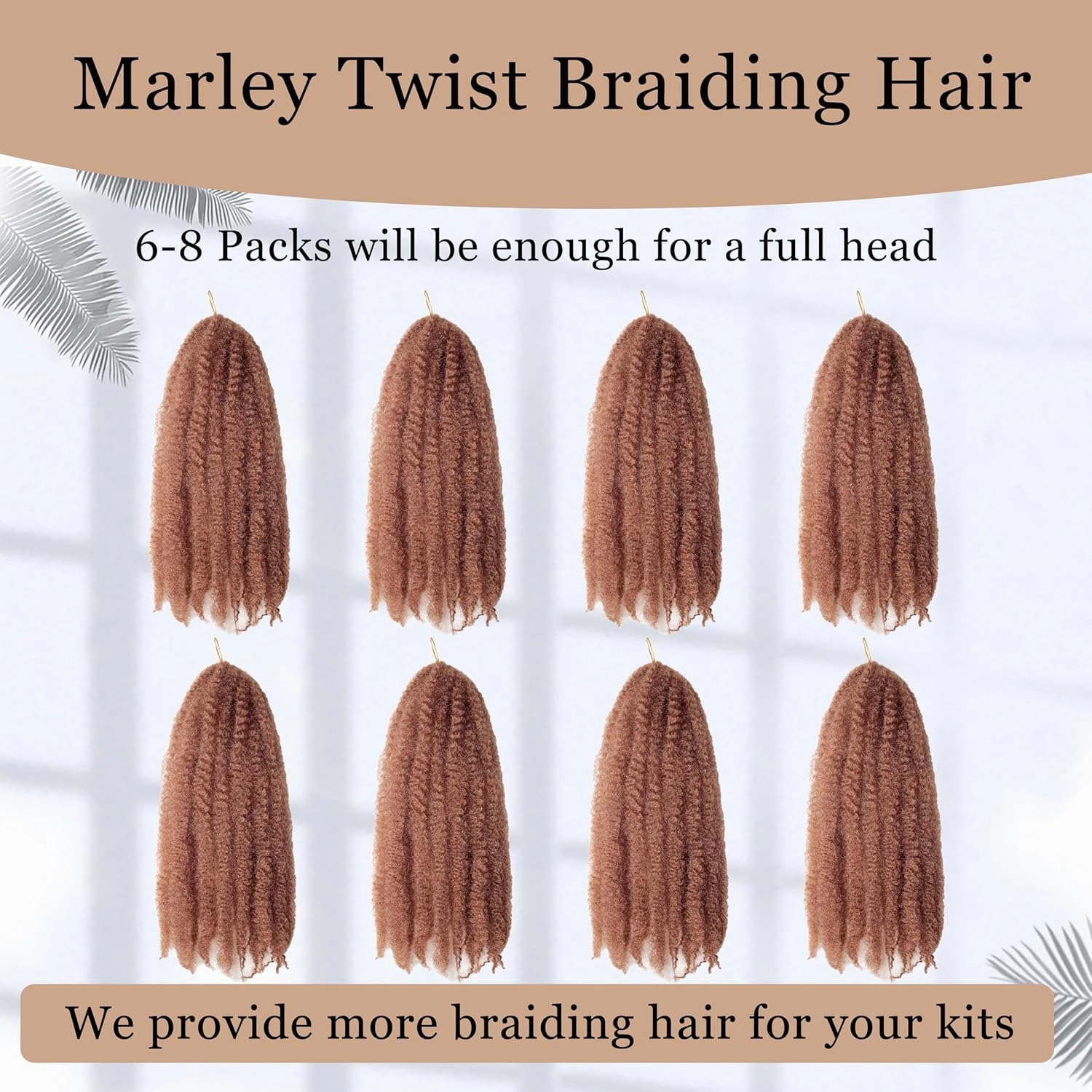 Marley Twist Braiding Hair 14 inch Afro Kinky Curly Crochet Braids 8 Packs Cuban Twist Crochet Braids Synthetic Low Maintenance Skin-Friendly Marley Hair Extensions(27#, Packs of 8)