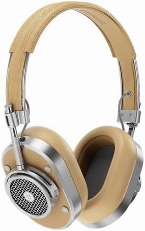 MASTER & DYNAMIC MH40 Over-Ear Wireless Headphones Gen II, Silver Metal/Tan Leather