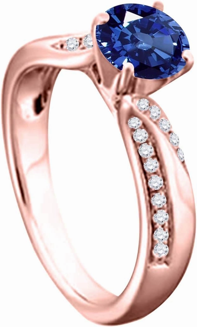 MauliJewels 1.03 Carat Halo Interwined Design Morganite And Diamond Engagement Ring4-prong 14k Solid Rose Gold