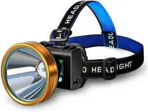 MDybf Headlight Strong Light Head-Mounted Rechargeable LED Outdoor Night Fishing Waterproof 5000 Lithium Battery Spotlight