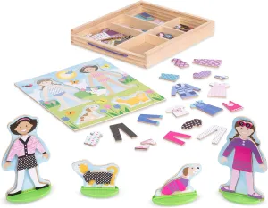 Melissa & Doug Best Friends Magnetic Dress-Up Wooden Dolls Pretend Play Set (78 pcs)