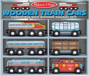 Melissa & Doug Wooden Train Cars Set