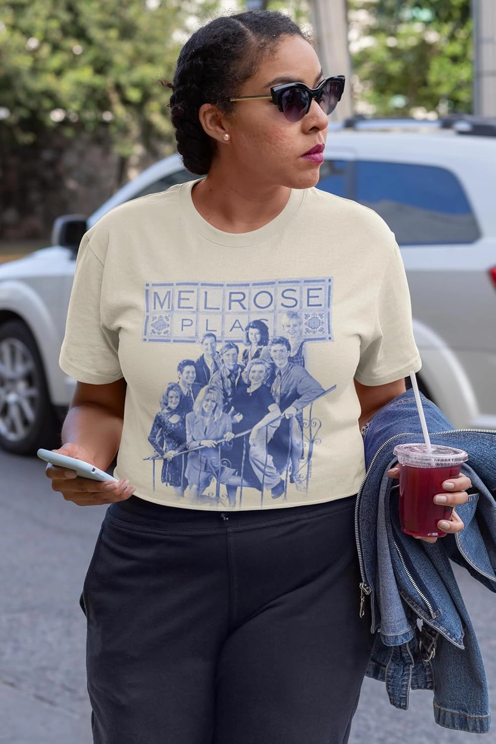 Melrose Place T Shirt Group Shot Adult Natural Short Sleeve 90s Drama TV Show Vintage Style Graphic Tees
