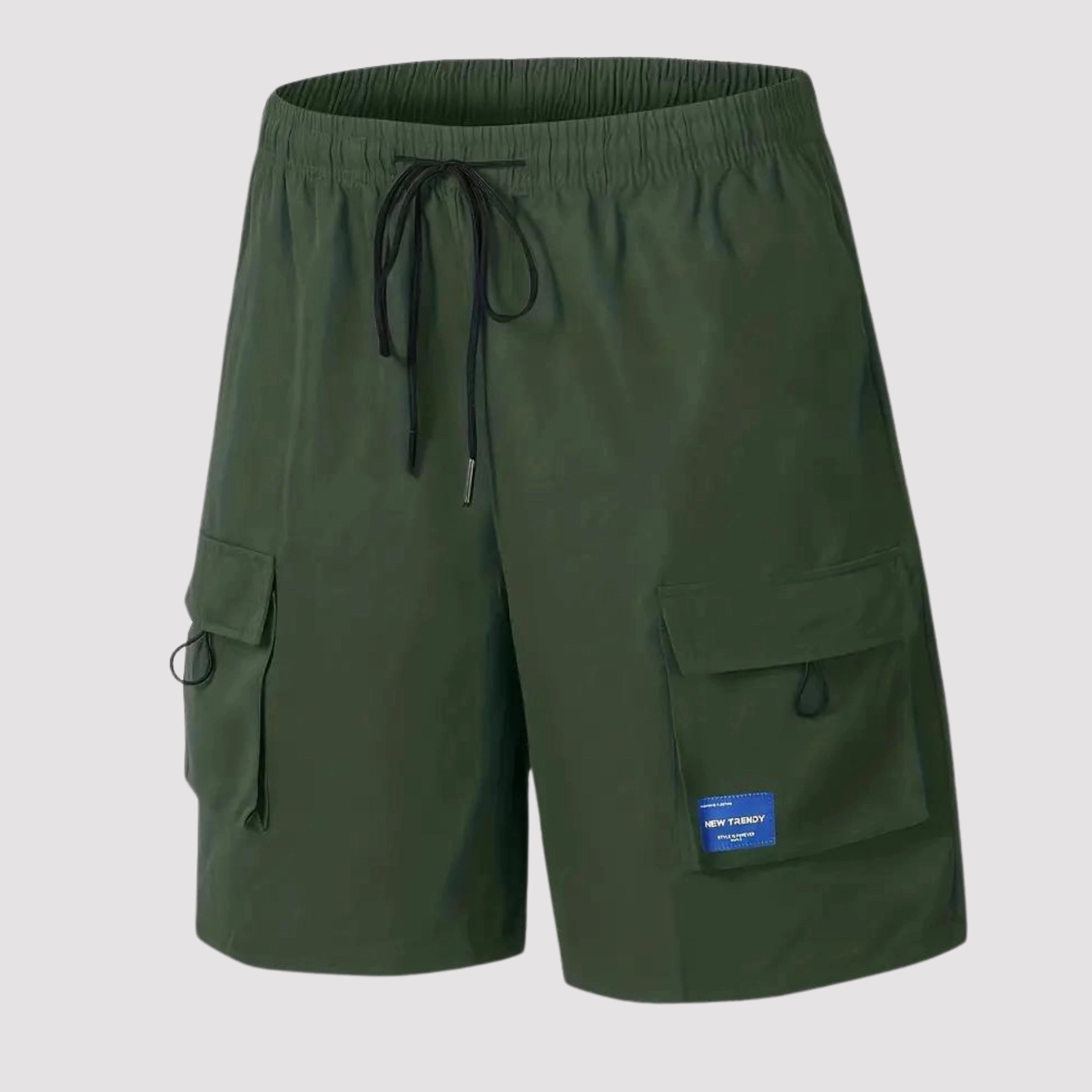 Men's Black Cargo Shorts - Quick-Dry, Lightweight, Multi-Pocket, Adjustable