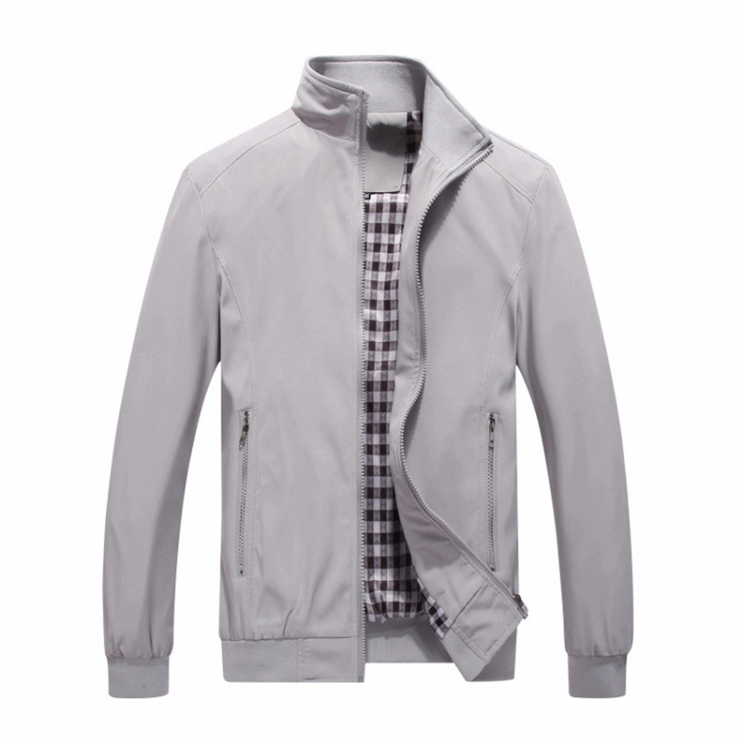 Men's Black Lightweight Water-Resistant Bomber Jacket