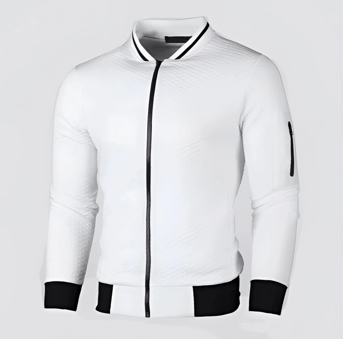 Men's Grey Bomber Jacket - Stylish Lightweight Spring Zip-Up