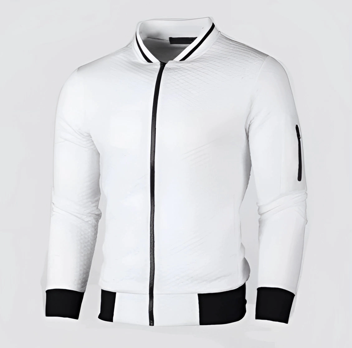 Men's Grey Bomber Jacket - Stylish Lightweight Spring Zip-Up