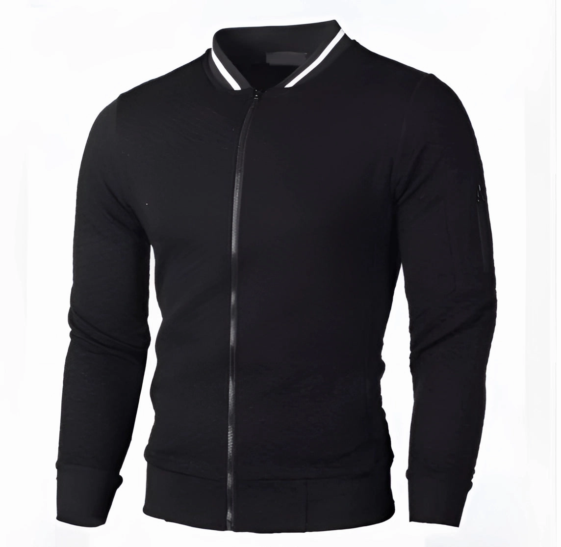 Men's Grey Bomber Jacket - Stylish Lightweight Spring Zip-Up