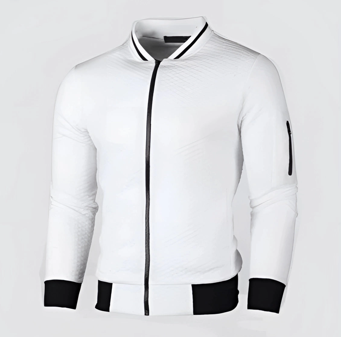 Men's Grey Bomber Jacket - Stylish Lightweight Spring Zip-Up