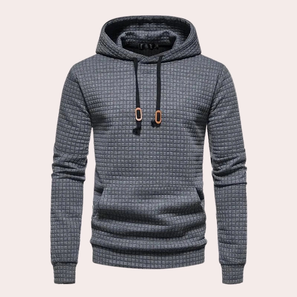 Men's Lightweight White Quilted Hoodie - Stylish & Textured