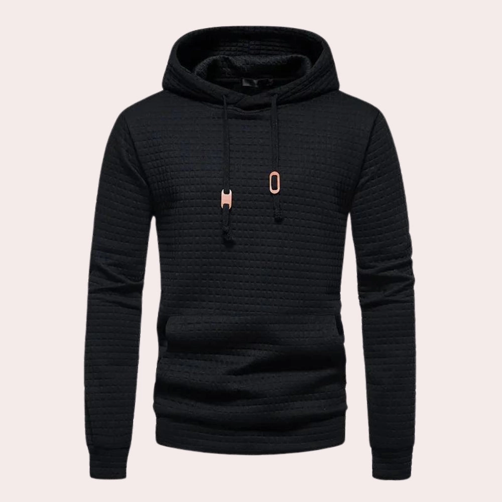 Men's Lightweight White Quilted Hoodie - Stylish & Textured