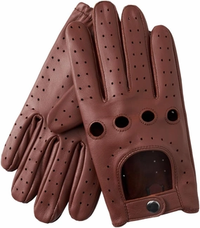 Men's Touchscreen Leather Gloves - Unlined Lambskin Leather Driving Gloves