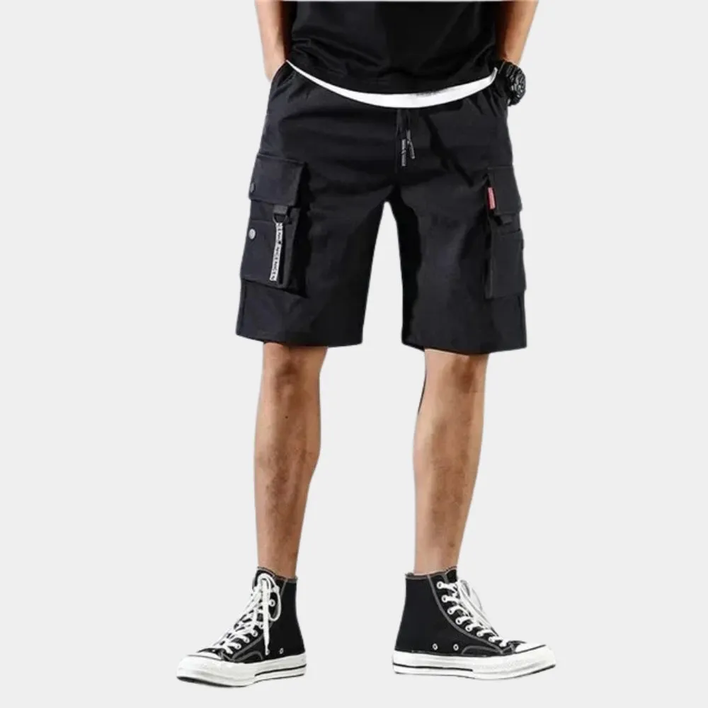 Men's Beige Utility Cargo Shorts - Lightweight, Multi-Pocket Summer Wear