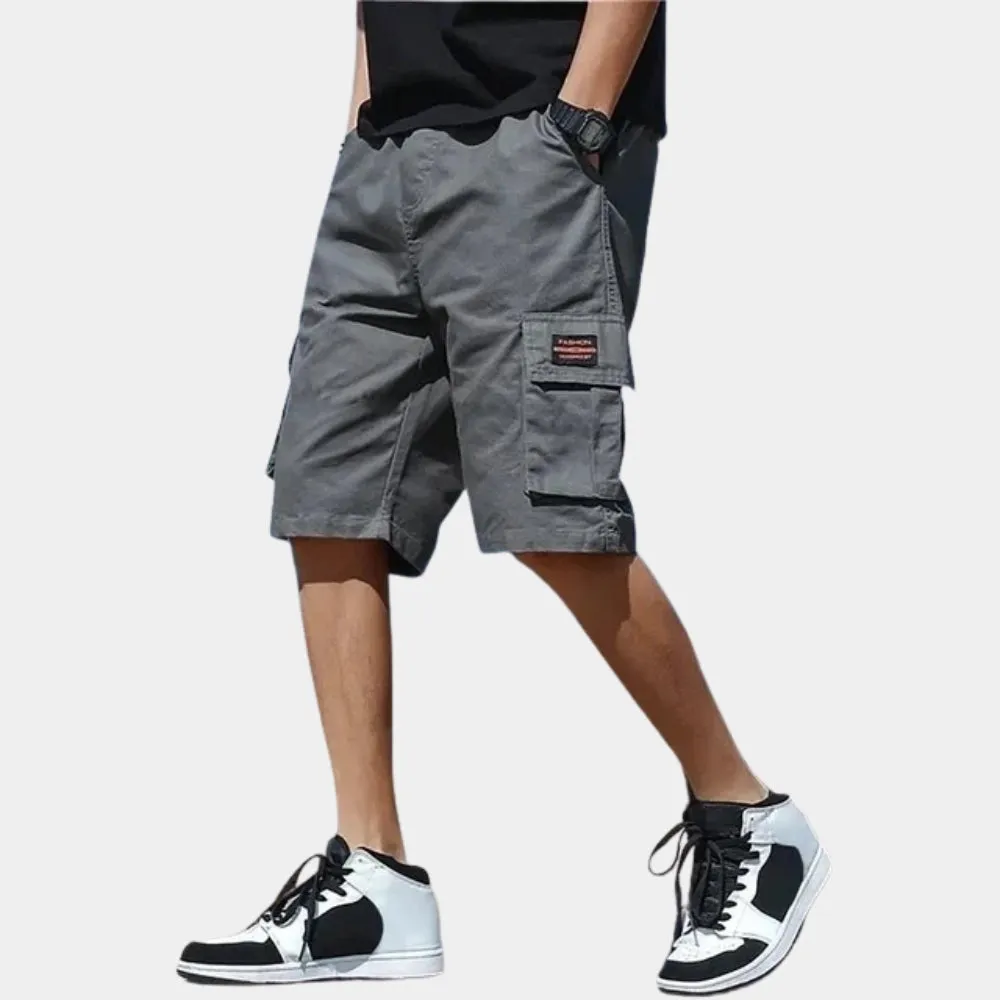 Men's Beige Utility Cargo Shorts - Lightweight, Multi-Pocket Summer Wear
