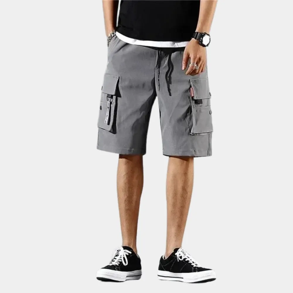 Men's Beige Utility Cargo Shorts - Lightweight, Multi-Pocket Summer Wear