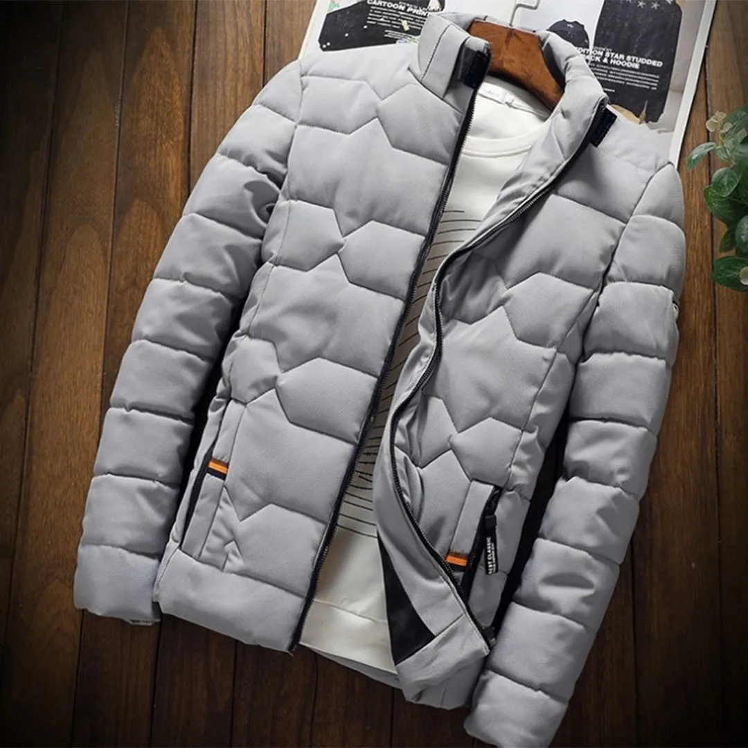 Men's Black Thermal Water-Resistant Puffer Jacket - Lightweight & Durable