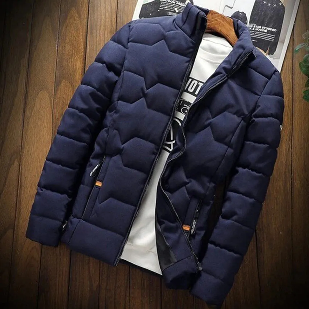 Men's Black Thermal Water-Resistant Puffer Jacket - Lightweight & Durable