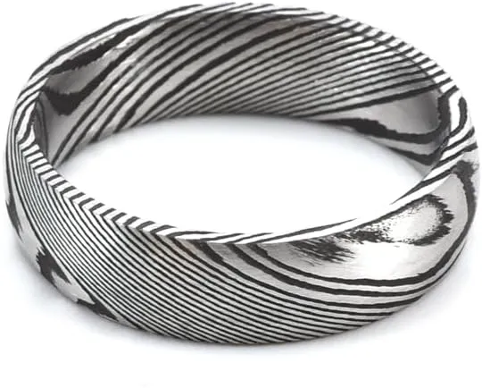 Men's Damascus Steel Ring Size 8-12 Natural Meteorite Patterns 6mm Width Ideal for Everyday Wear Gifts For Men