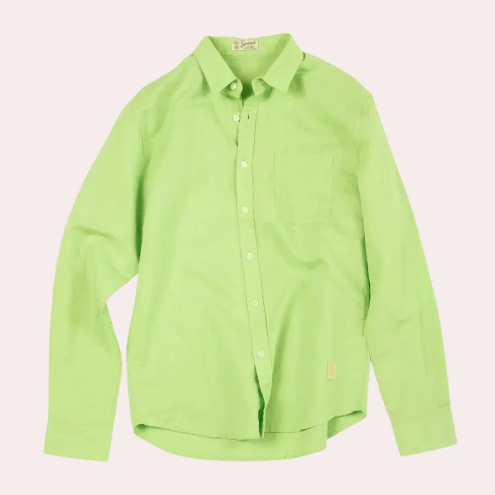 Men's Yellow Linen Shirt - Lightweight, Breathable, Tailored Fit