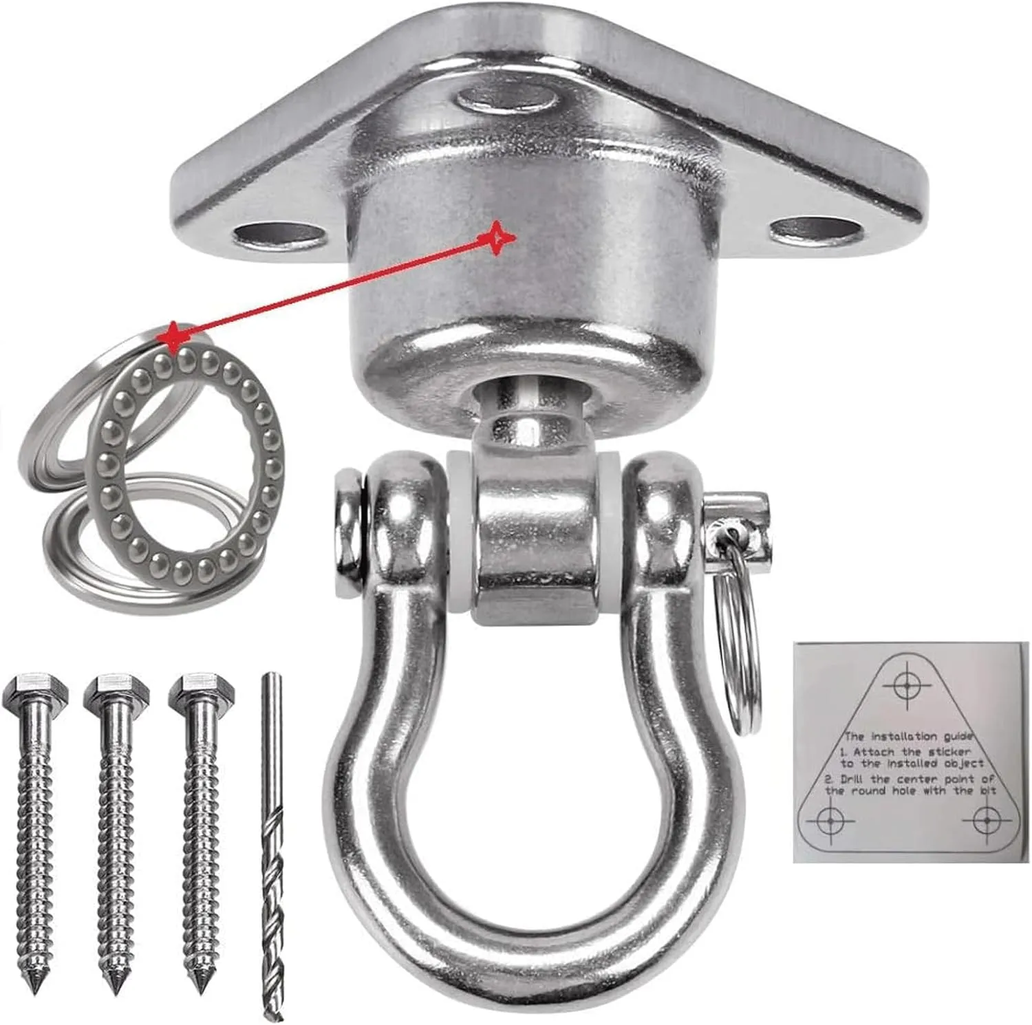 Metal Swivel Swing Hook Ceiling Triangle Hanging Accessory Swing Installation Hardware Kit for Yoga Hammock Chair